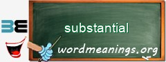 WordMeaning blackboard for substantial